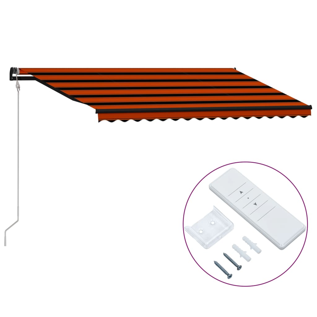 vidaXL Tenda na automatsko uvlačenje 450 x 300 cm narančasto-smeđa