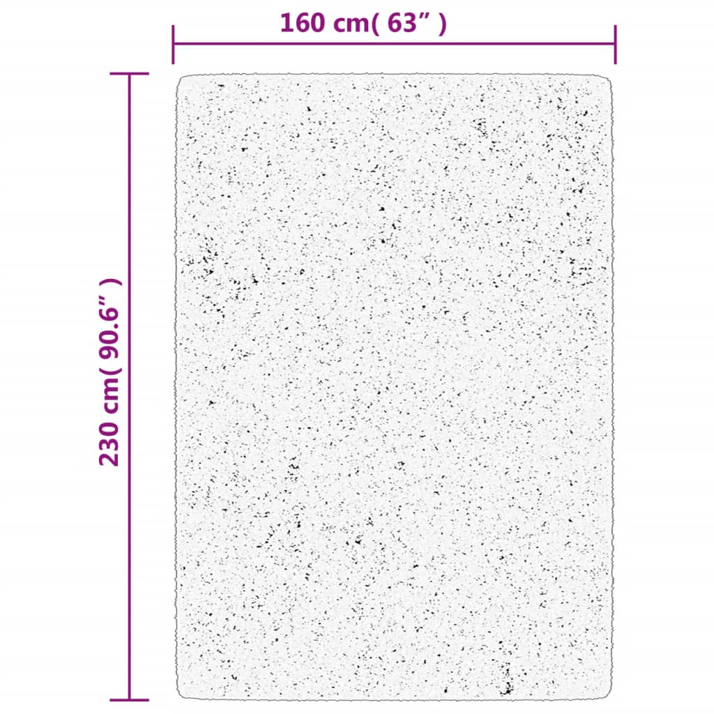 vidaXL Čupavi tepih PAMPLONA visoka vlakna moderni krem 160 x 230 cm