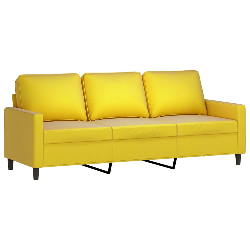 vidaXL 3-dijelni set sofa s jastucima žuti baršunasti