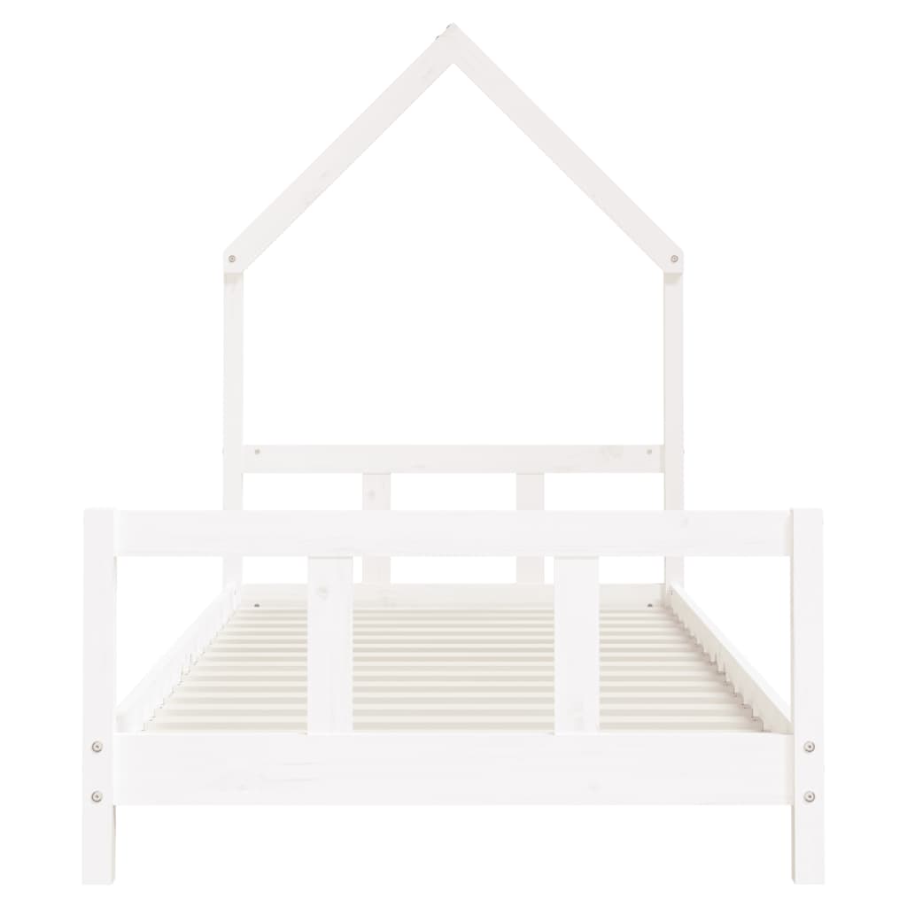 vidaXL Okvir za dječji krevet bijeli 90 x 200 cm od masivne borovine