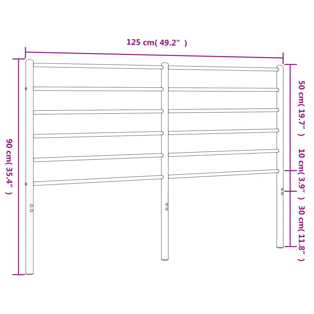 vidaXL Metalno uzglavlje crno 120 cm