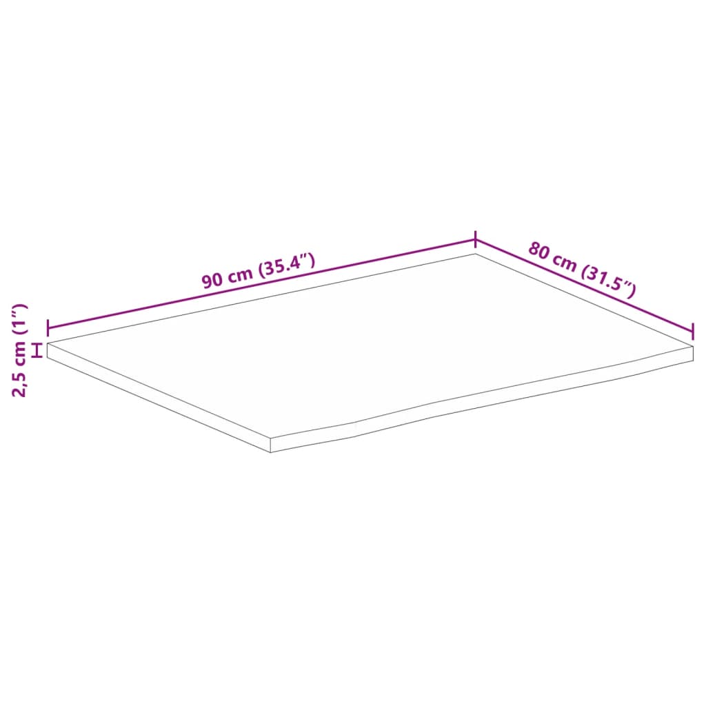 vidaXL Stolna ploča sa živim rubom 90x80x2,5 cm od masivnog drva manga