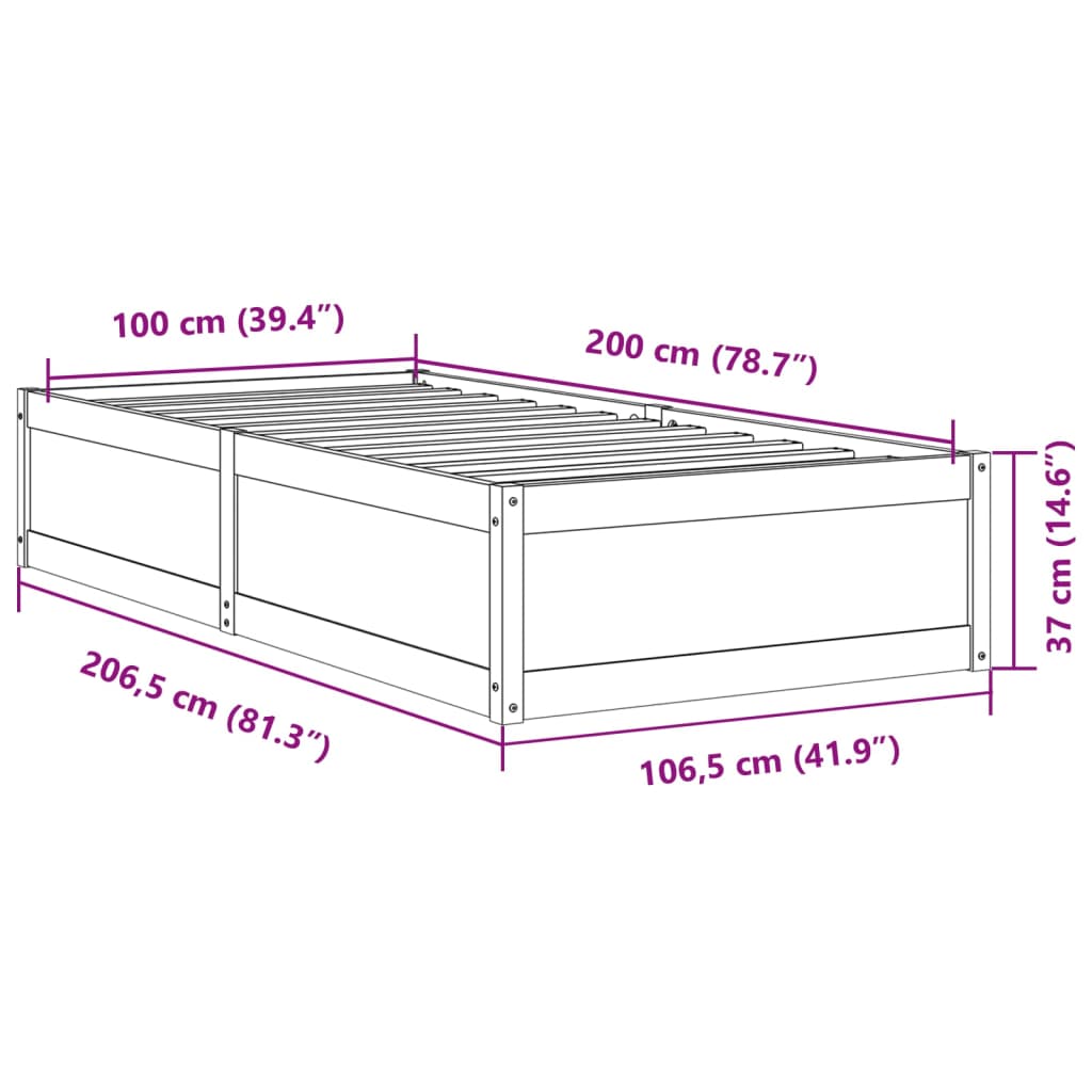 vidaXL Okvir kreveta bez madraca 100x200 cm konstruirano drvo