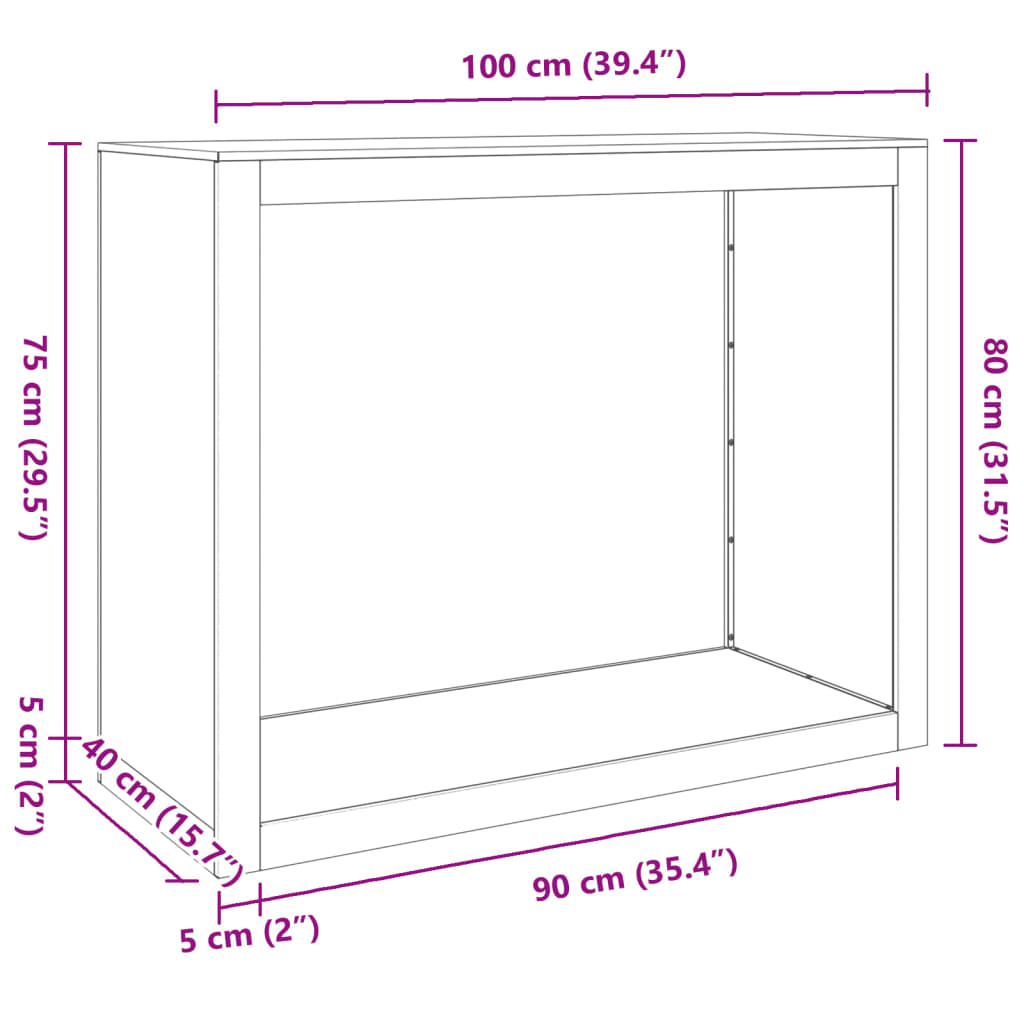 vidaXL Stalak za drva za ogrjev zeleni 100x40x80 cm čelični