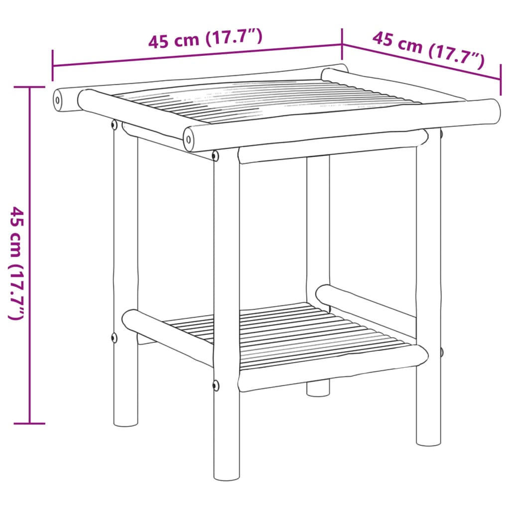 vidaXL Stolić za kavu 45 x 45 x 45 cm od bambusa