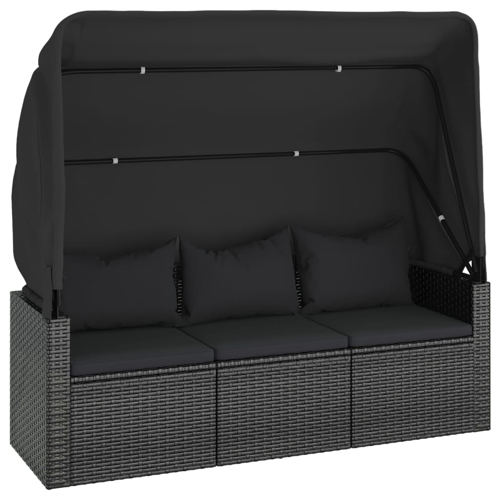 vidaXL 4-dijelni set vrtnih sofa od poliratana s jastucima crni