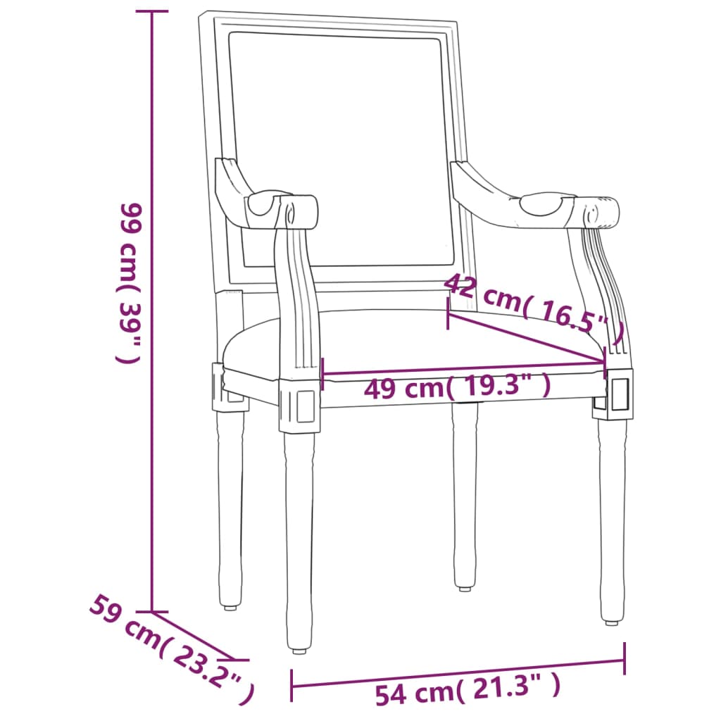 vidaXL Fotelja 54 x 59 x 99 cm platnena