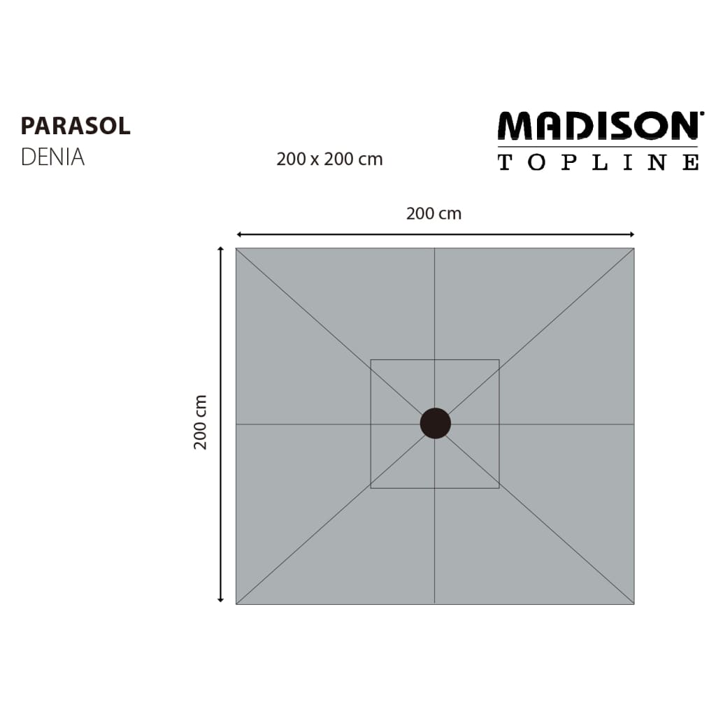 Madison suncobran Denia 200 x 200 cm smeđesivi