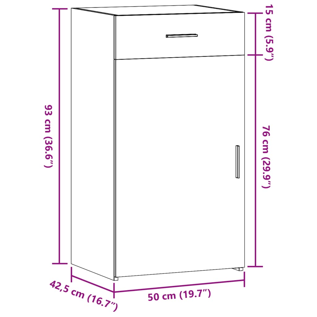 vidaXL Komoda smeđa boja hrasta 50 x 42,5 x 93 cm konstruirano drvo