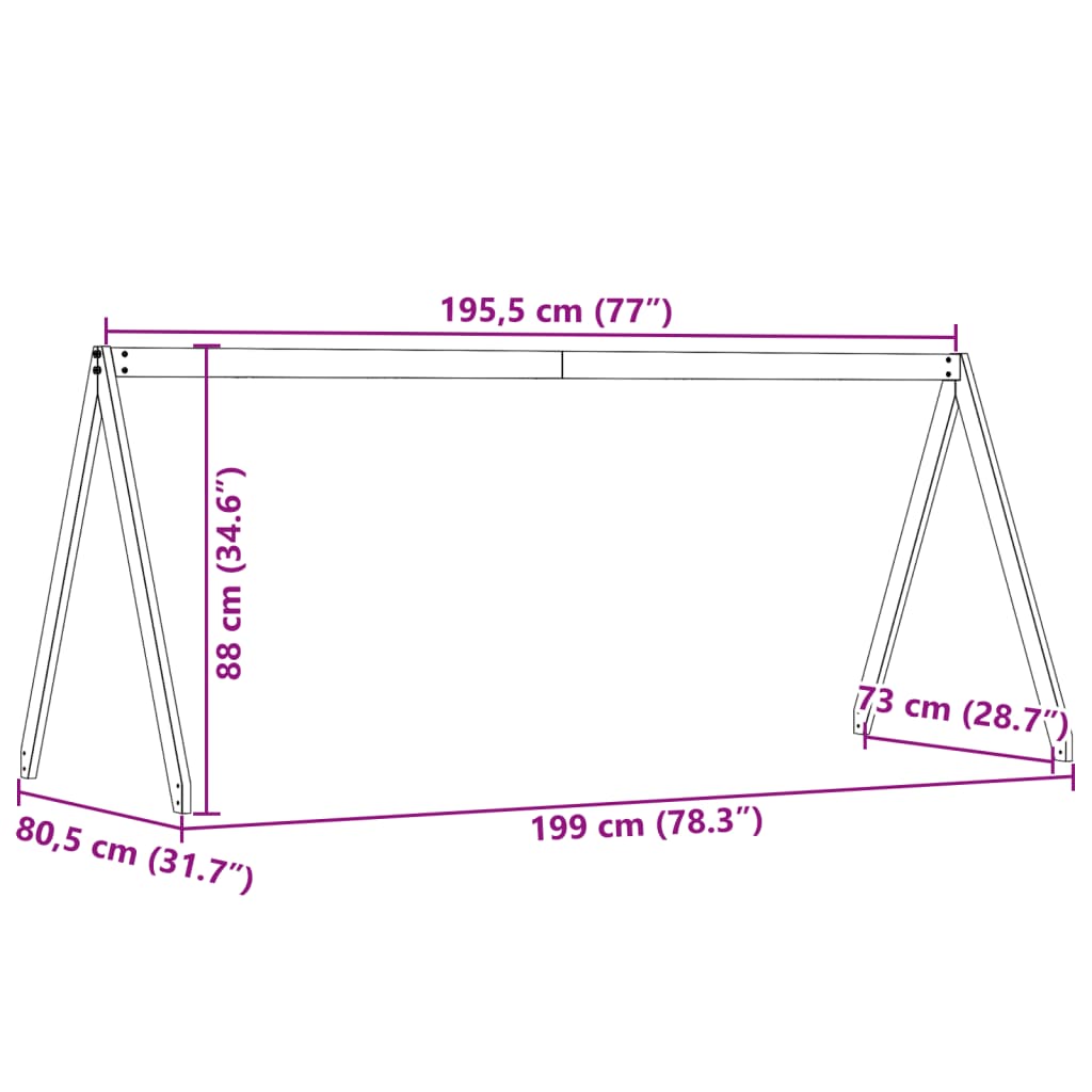 vidaXL Krov za dječji krevet bijeli 199x80,5x88 cm masivna borovina