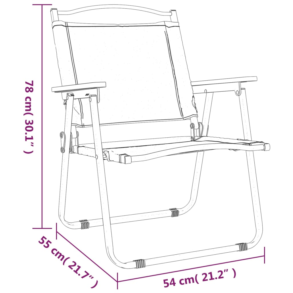 vidaXL Stolice za kampiranje 2 kom bež 54x55x59 cm od tkanine oxford