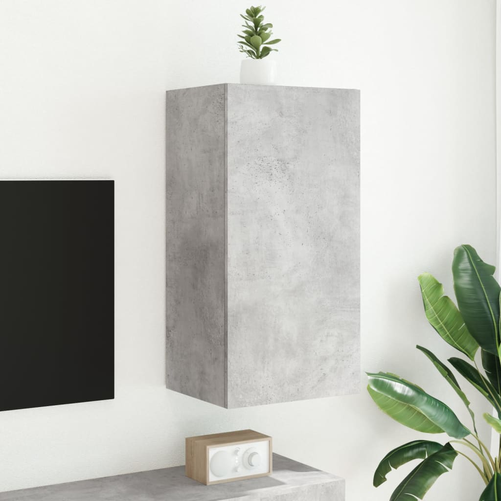 vidaXL TV ormarić s LED svjetlima siva boja betona 40,5x35x80 cm