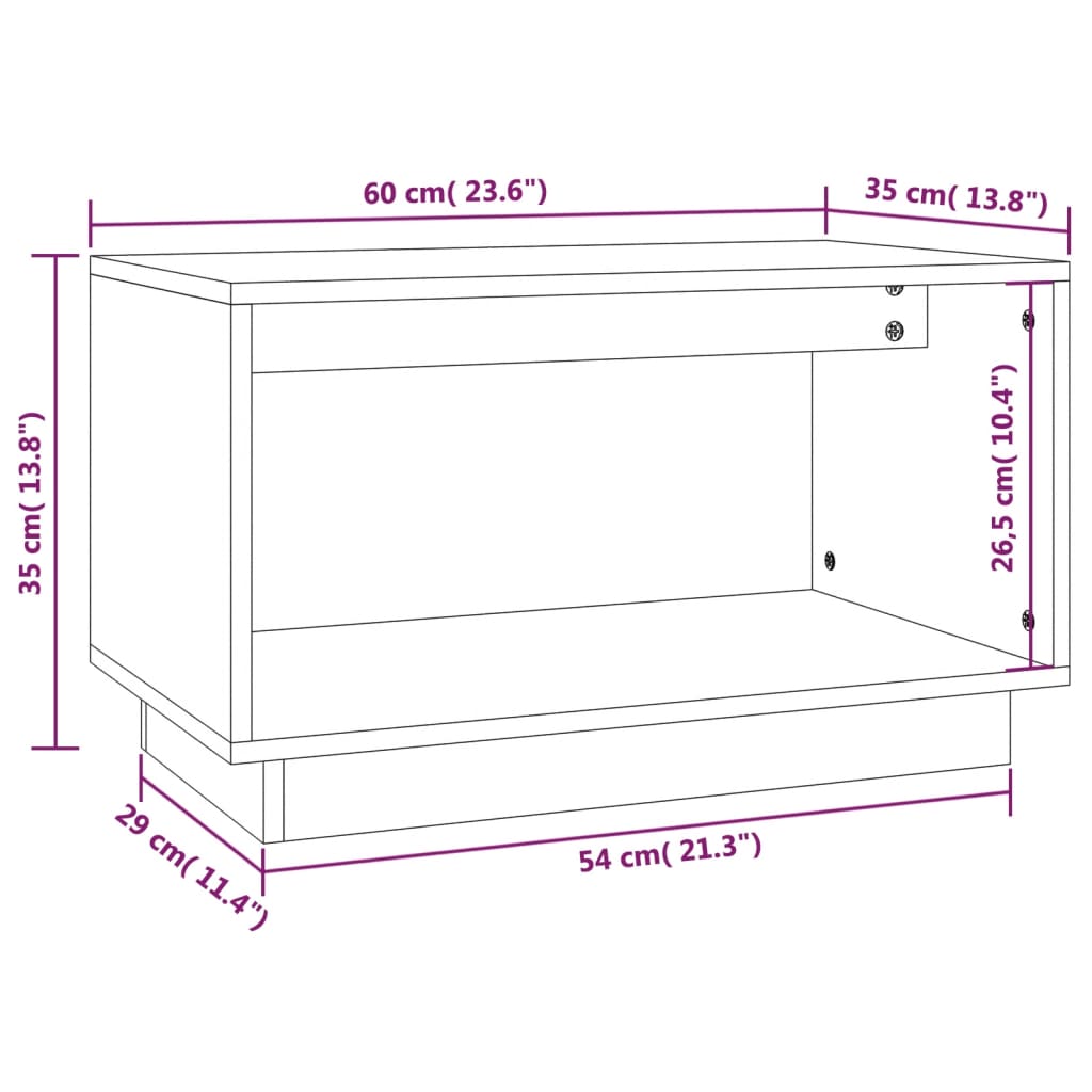 vidaXL Ormarić za knjige boja meda 60 x 35 x 35 cm od masivne borovine