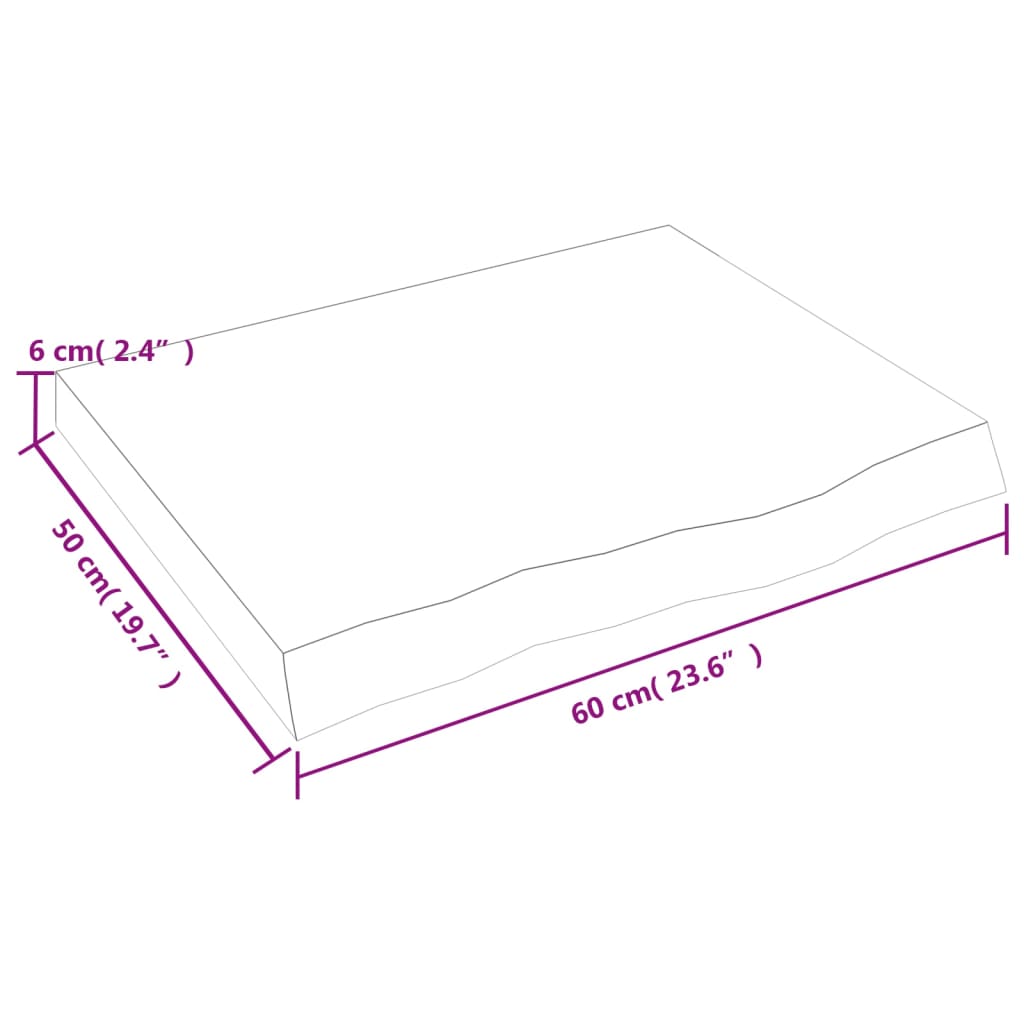 vidaXL Kupaonska radna ploča tamnosmeđa 60x50x(2-6) cm tretirano drvo