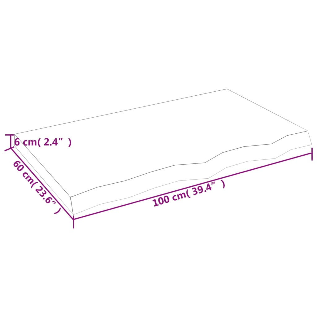 vidaXL Kupaonska radna ploča tamnosmeđa 100x60x(2-6) cm tretirano drvo