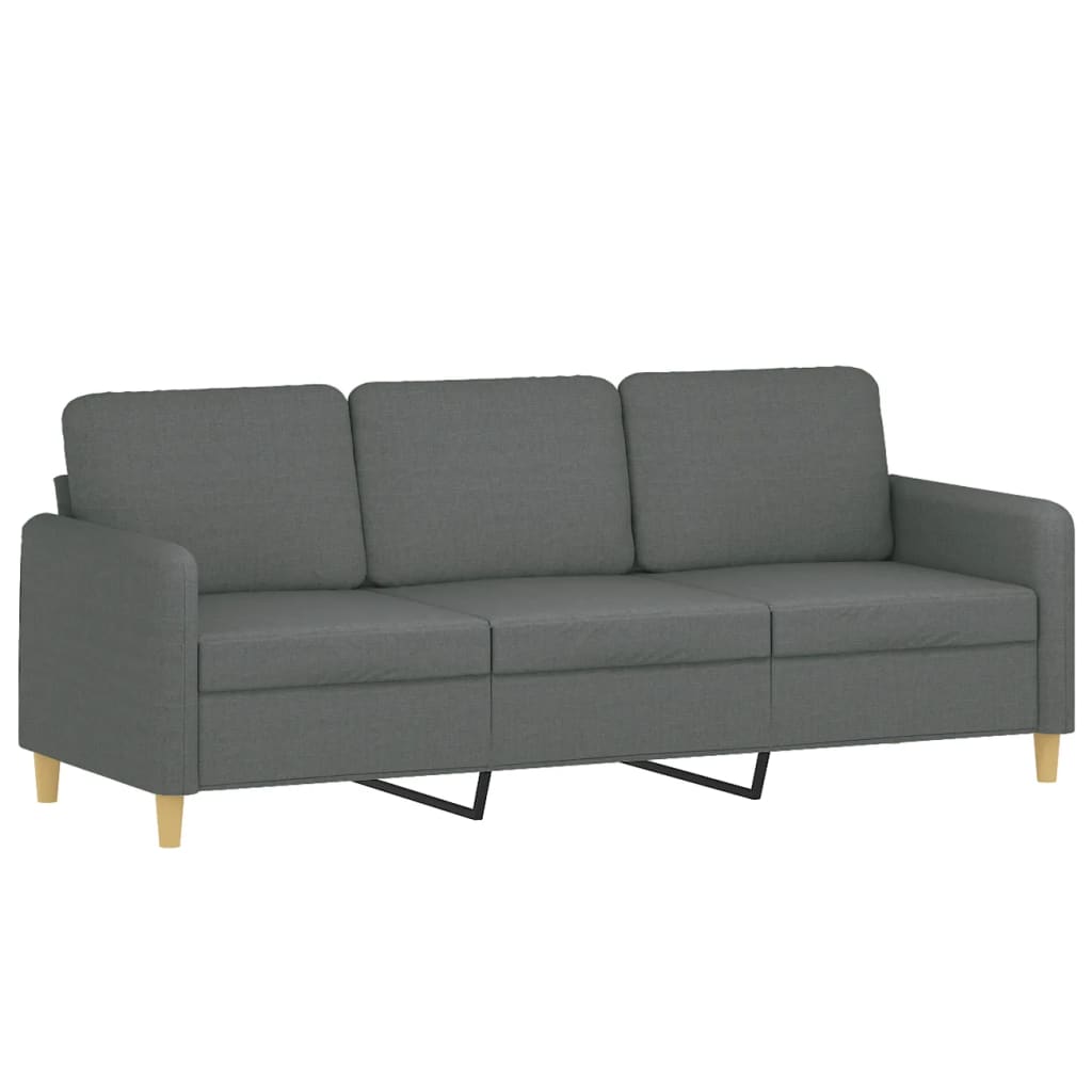 vidaXL 3-dijelni set sofa s jastucima tamnosivi od tkanine