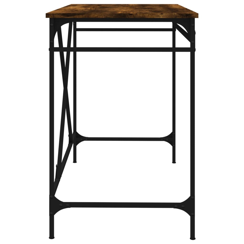 vidaXL Radni stol boja dimljenog hrasta 100x50x75 cm drvo i željezo