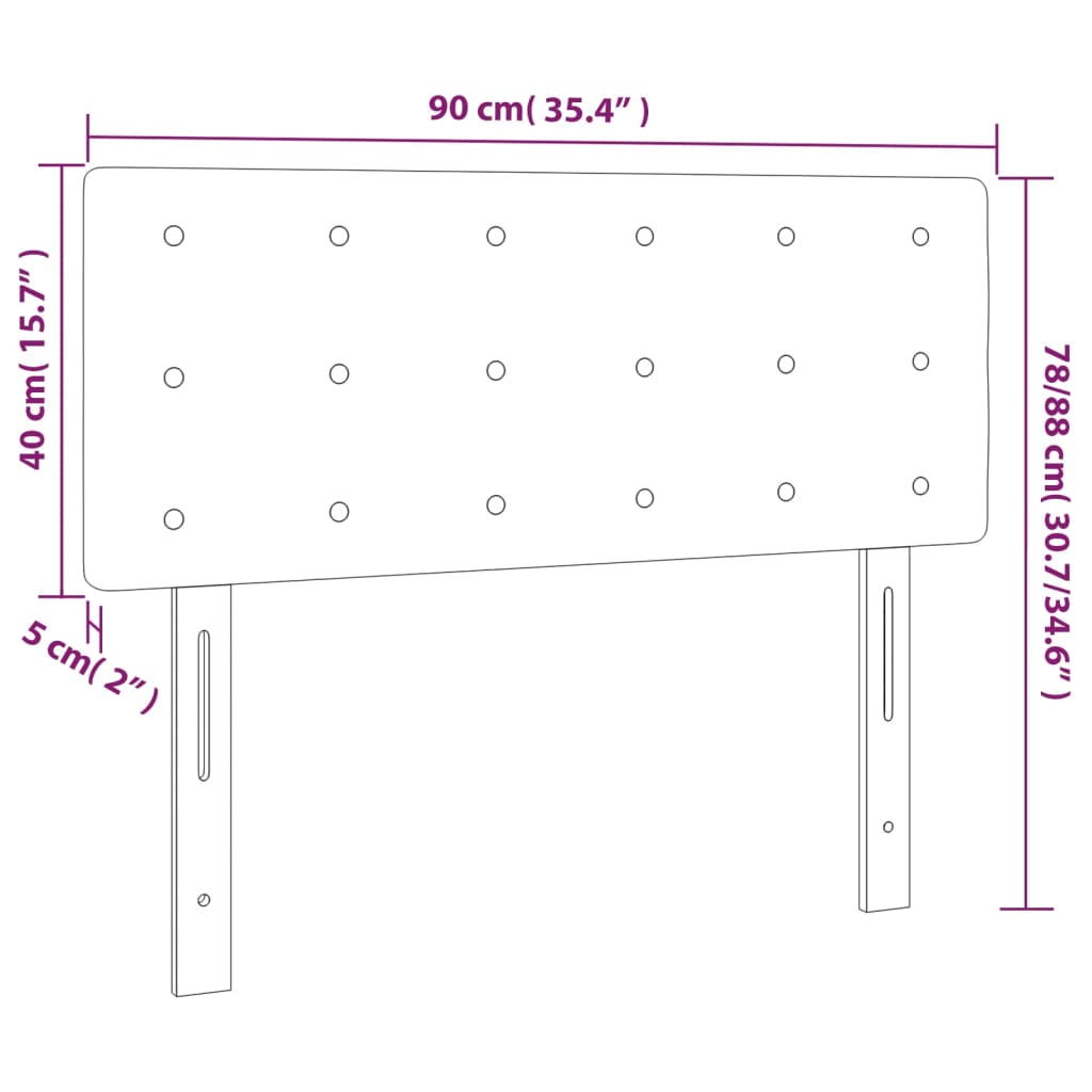 vidaXL Uzglavlje zeleno 90x5x78/88 cm od tkanine