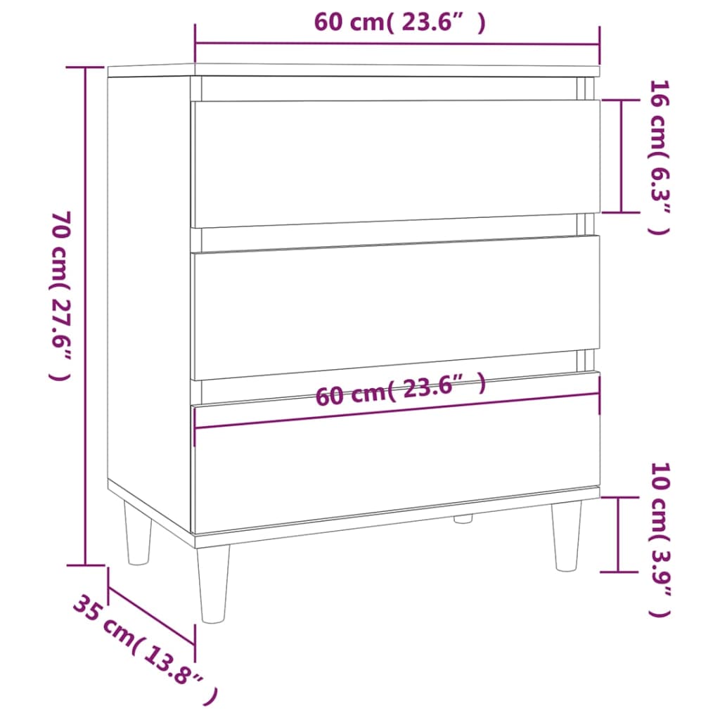 vidaXL Komoda boja hrasta sonome 60 x 35 x 70 cm od konstruiranog drva