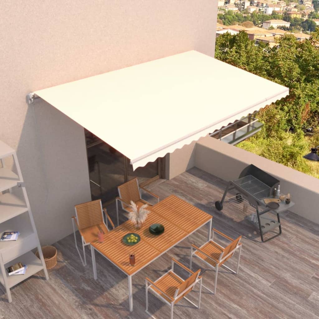 vidaXL Tenda na ručno uvlačenje 500 x 300 cm krem