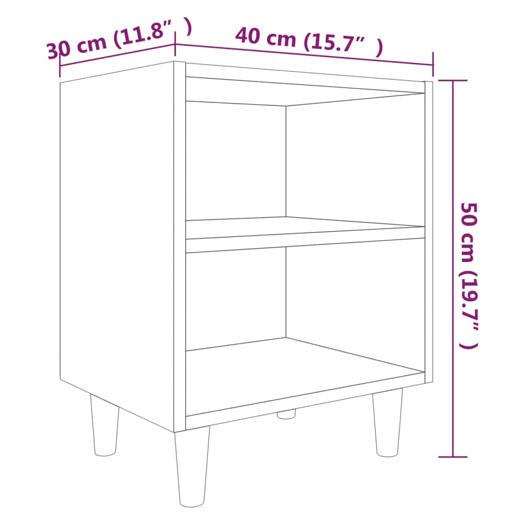 vidaXL Noćni ormarići s drvenim nogama 2 kom smeđi hrast 40x30x50 cm