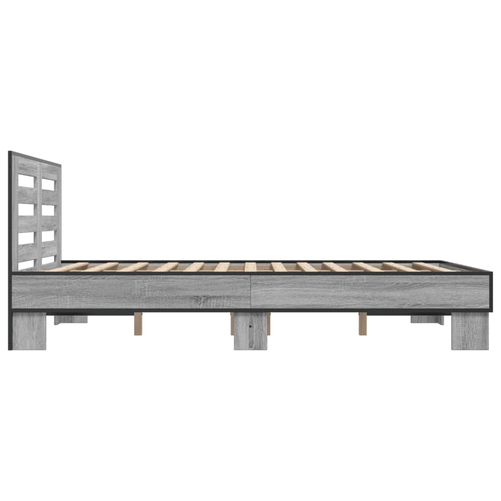 vidaXL Okvir kreveta boja hrasta 120x200 cm konstruirano drvo i metal