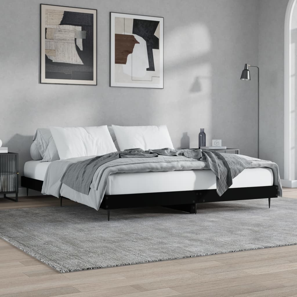 vidaXL Okvir za krevet crni 160x200 cm konstruirano drvo