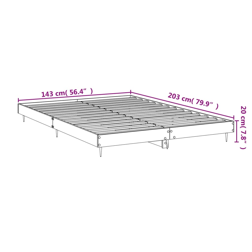 vidaXL Okvir kreveta boja hrasta 140 x 200 cm od konstruiranog drva