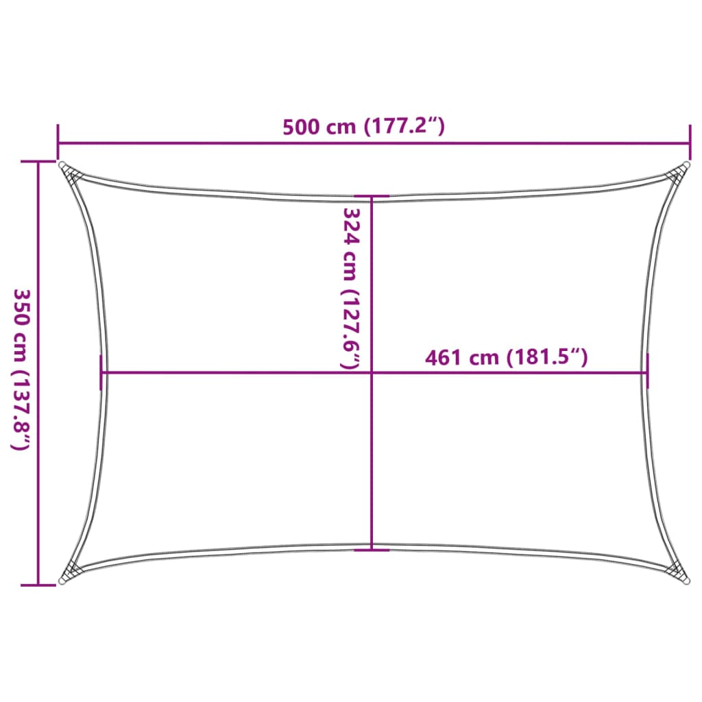 vidaXL Jedro protiv sunca boje pijeska 5x3,5 m 100 % poliester Oxford