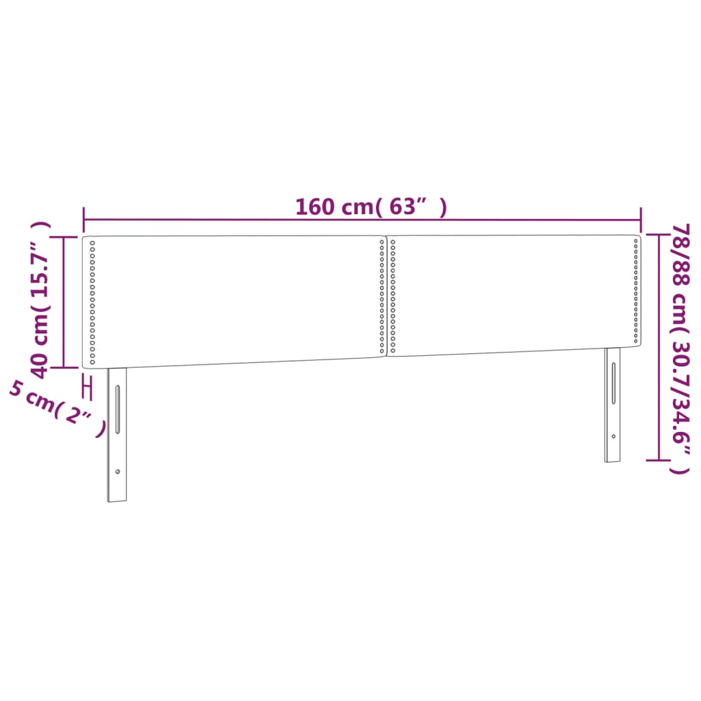 vidaXL Uzglavlja 2 kom plavi 80x5x78/88 cm od tkanine