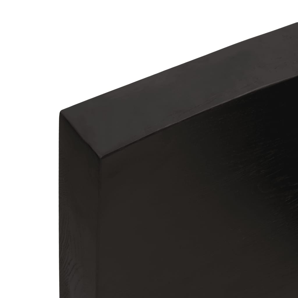 vidaXL Stolna ploča tamnosmeđa 80x50x(2-6) cm obrađena masivna hrast
