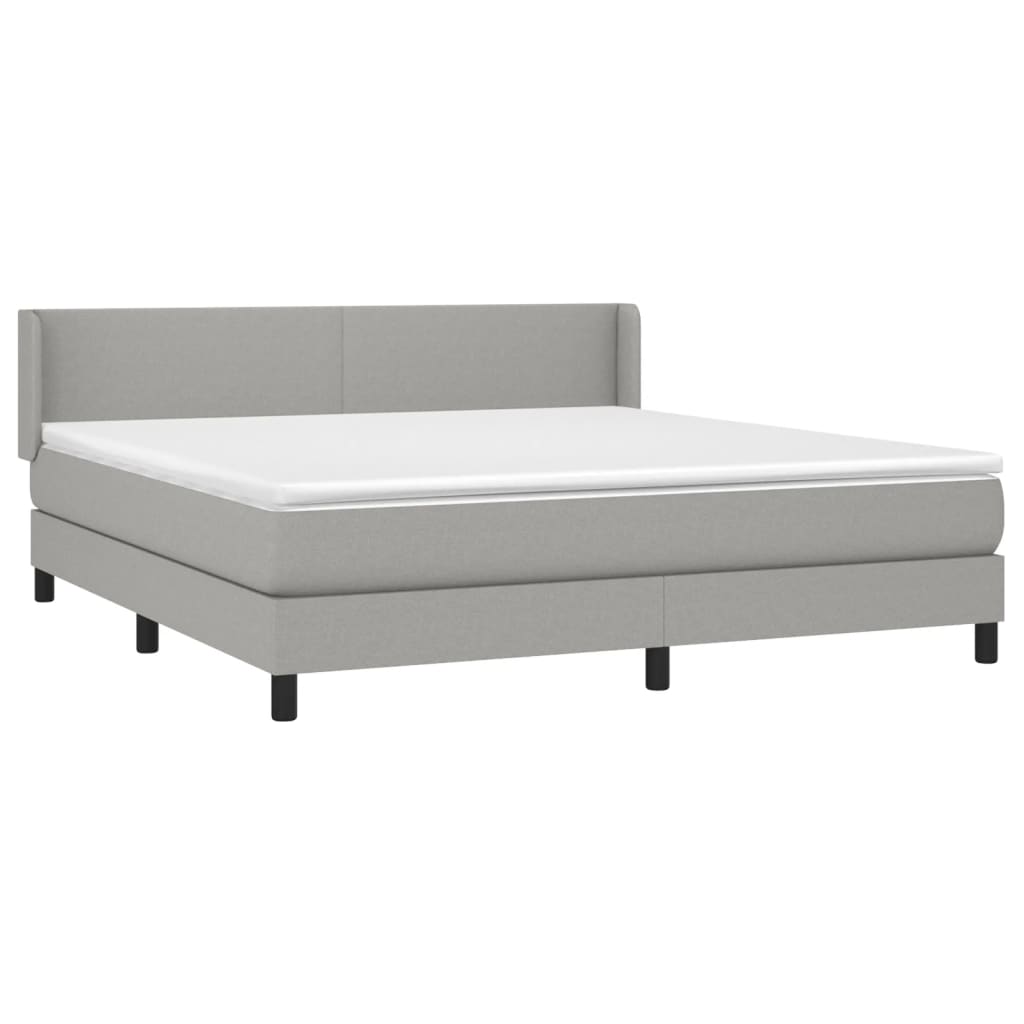 vidaXL Krevet box spring s madracem svjetlosiva 160x200 cm tkanina