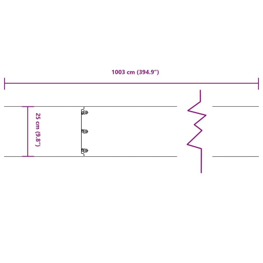 vidaXL Rubnjaci za travnjak 10 kom fleksibilni 25x103 cm čelik COR-TEN