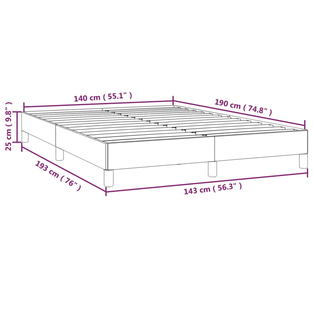 vidaXL Okvir za krevet svjetlosivi 140 x 190 cm od tkanine