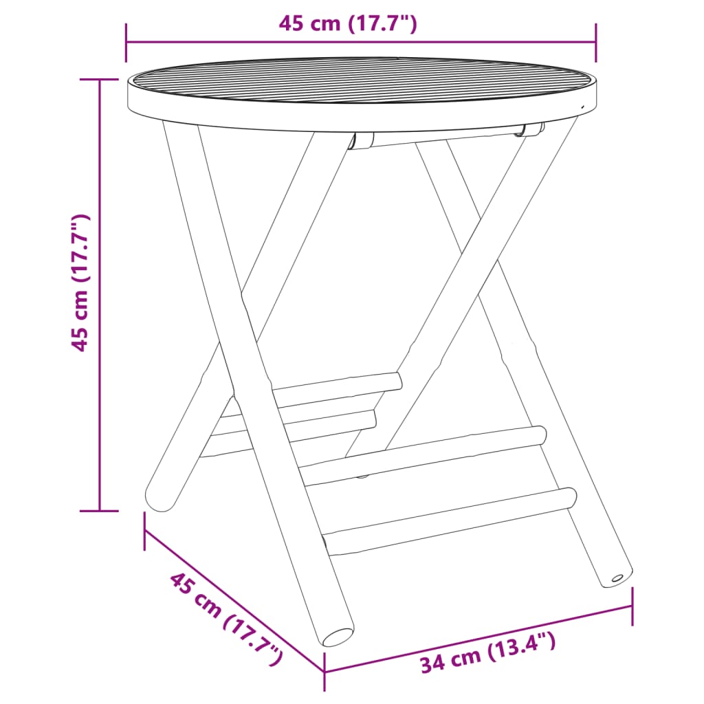 vidaXL 3-dijelni bistro set od bambusa