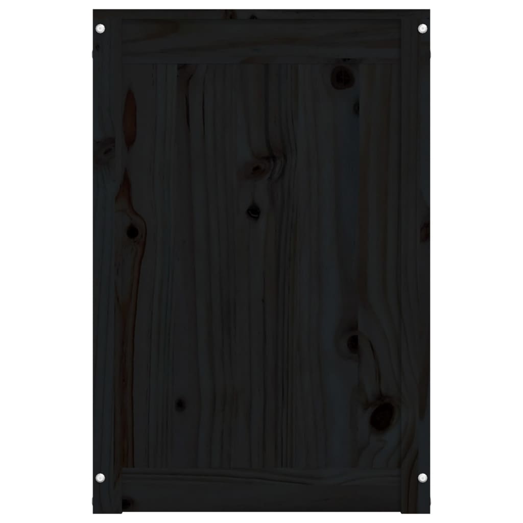 vidaXL Kutija za rublje crna 88,5x44x66 cm od masivne borovine