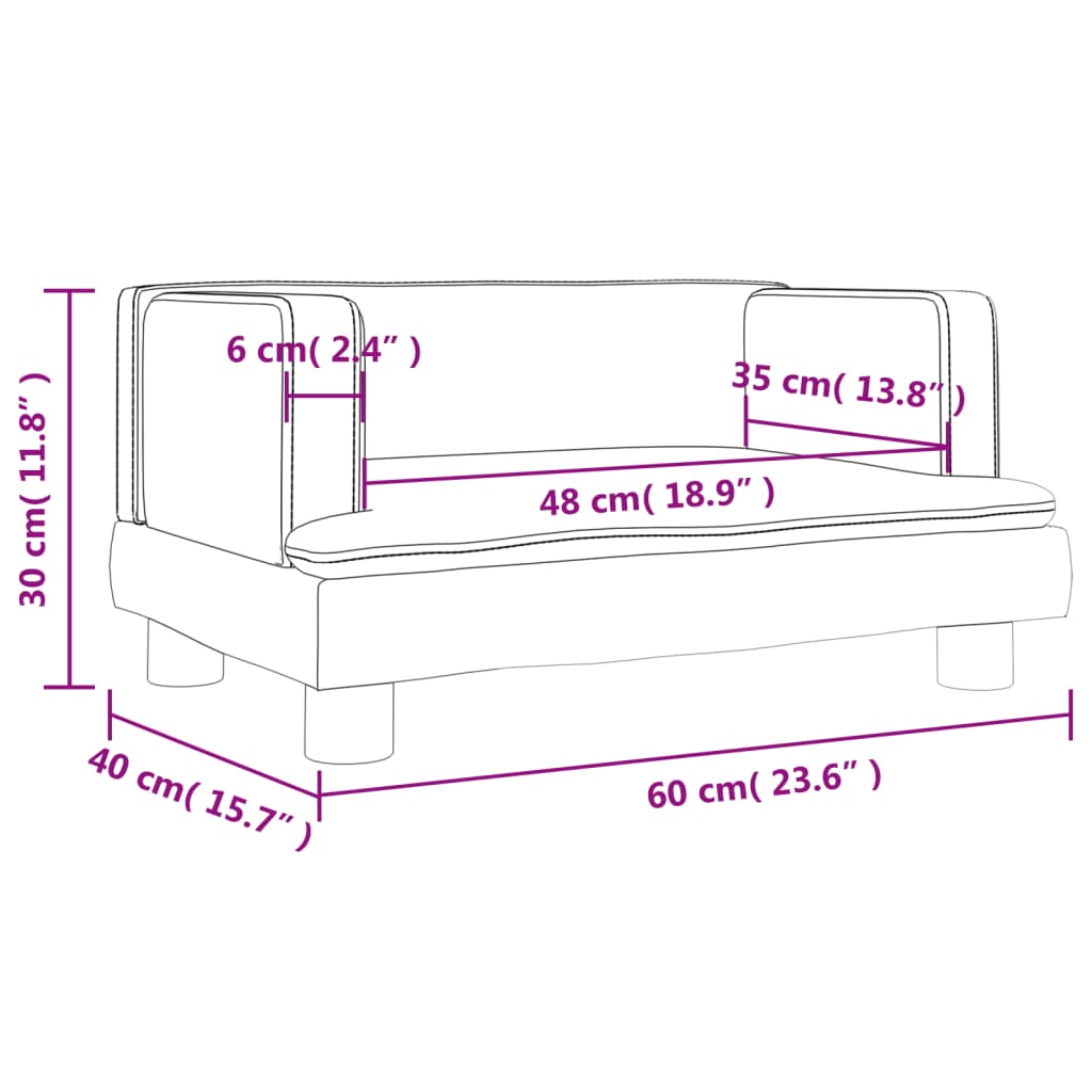 vidaXL Dječja fotelja krem boja 60 x 40 x 30 cm umjetna koža