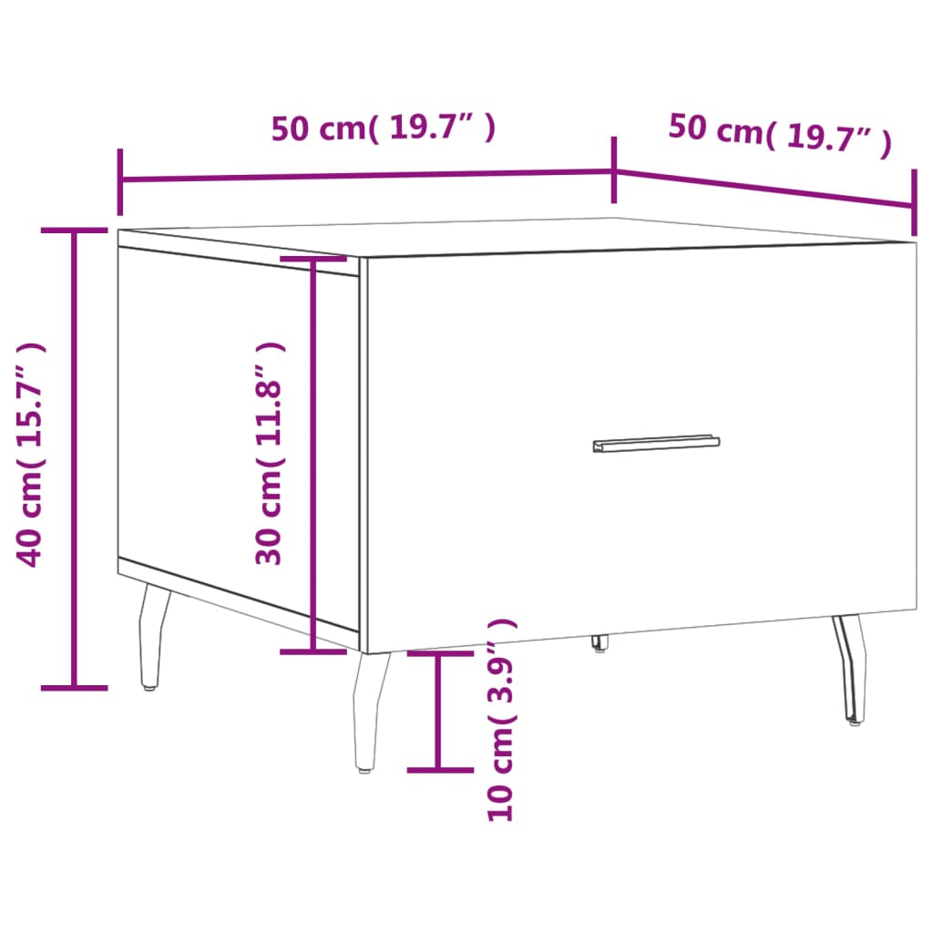 vidaXL Stolići za kavu 2 kom boja hrasta 50x50x40 cm konstruirano drvo