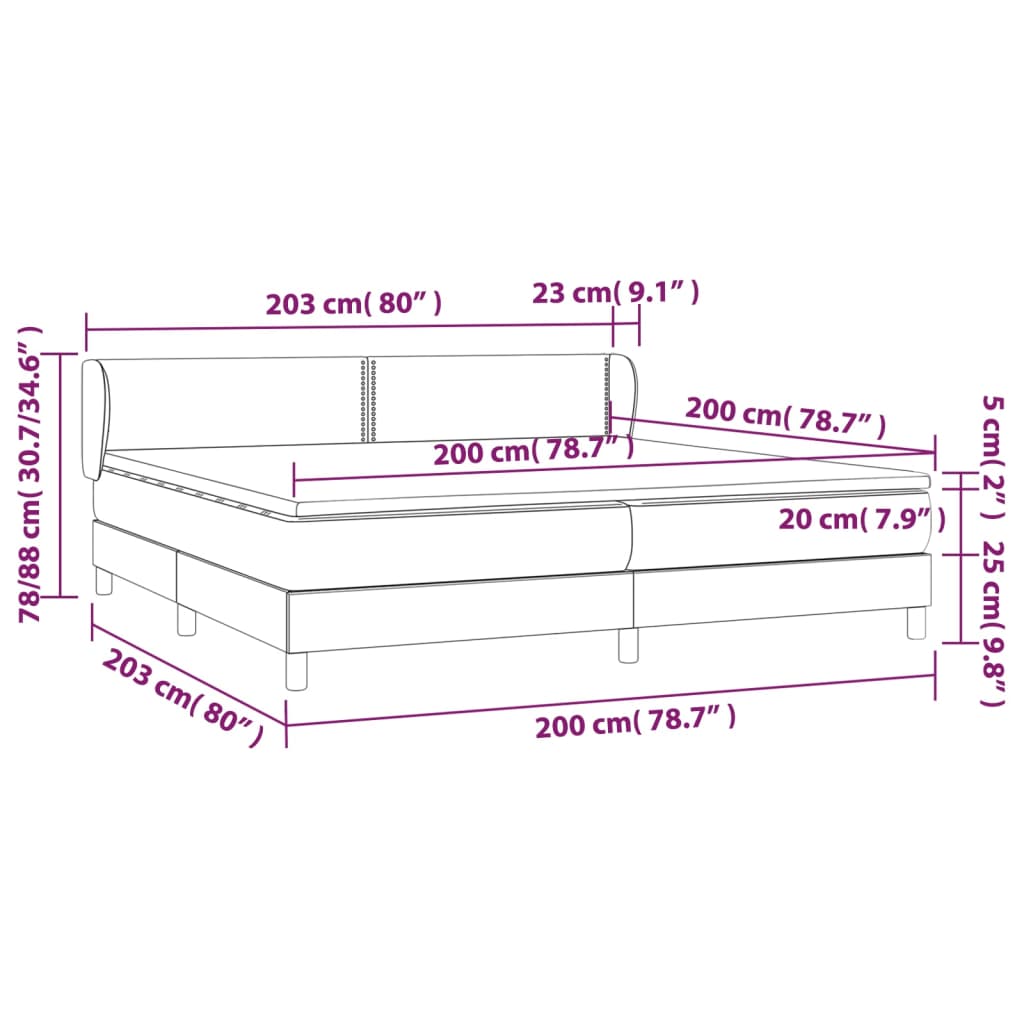 vidaXL Krevet s oprugama i madracem krem 200x200 cm od umjetne kože