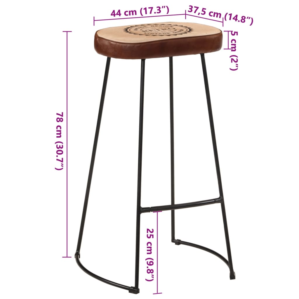 vidaXL Barski stolci 2 kom tamnosmeđi 44 x 37,5 x 78 cm