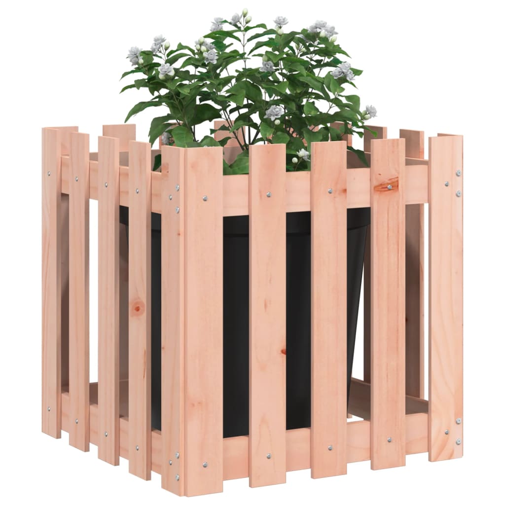 vidaXL Vrtna sadilica s izgledom ograde 50x50x50 cm masivna duglazije