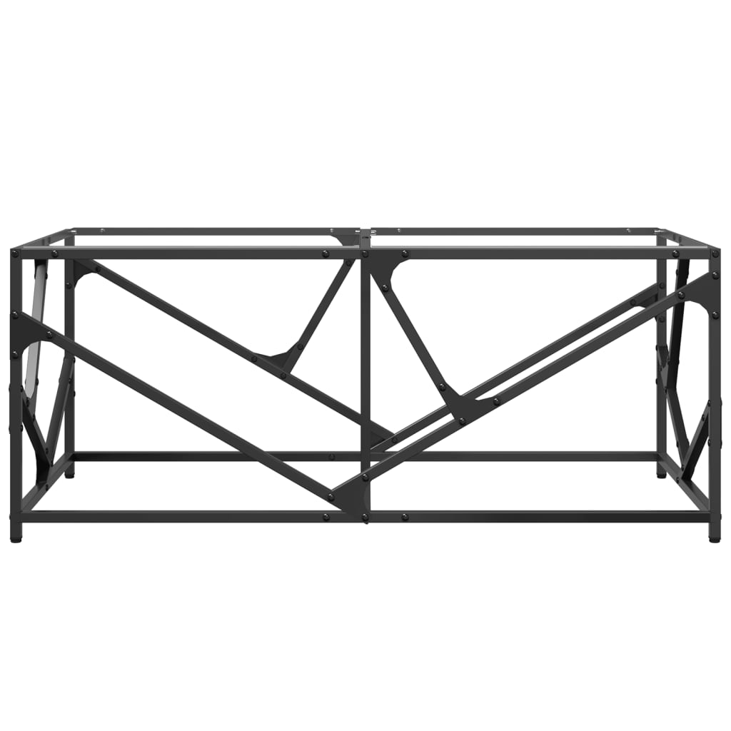 vidaXL Stolić s prozirnom staklenom površinom 98,5x50x41 cm čelik