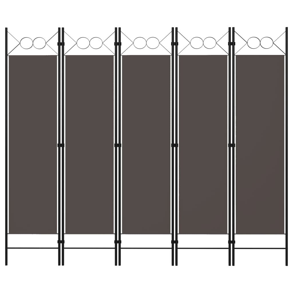 vidaXL Sobna pregrada s 5 panela antracit 200 x 180 cm