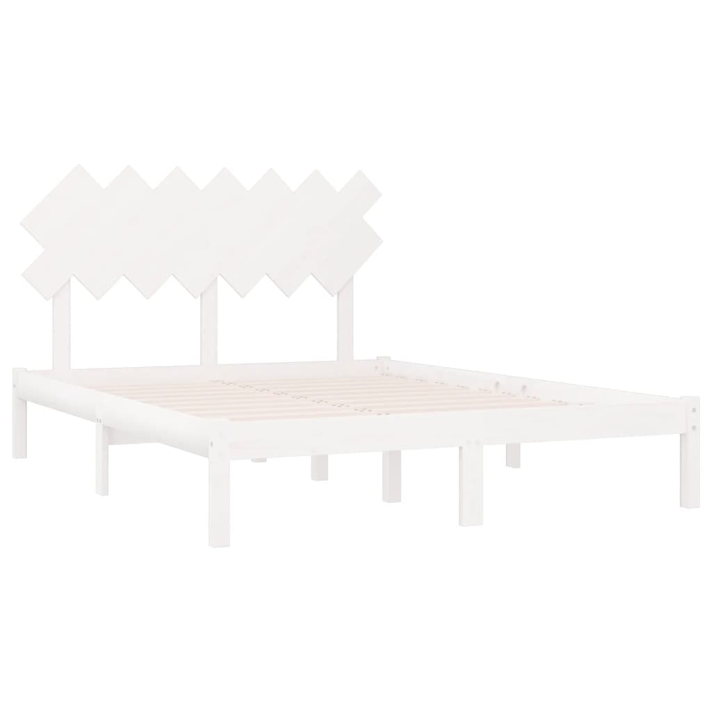 vidaXL Okvir za krevet bijela 140x190 cm od masivnog drva
