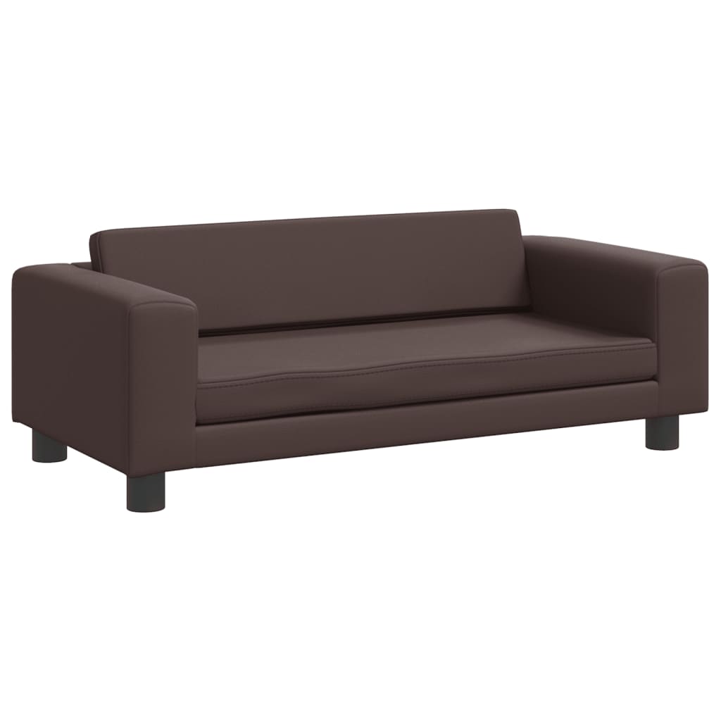 vidaXL Dječja sofa s tabureom smeđa 100 x 50 x 30 cm od umjetne kože