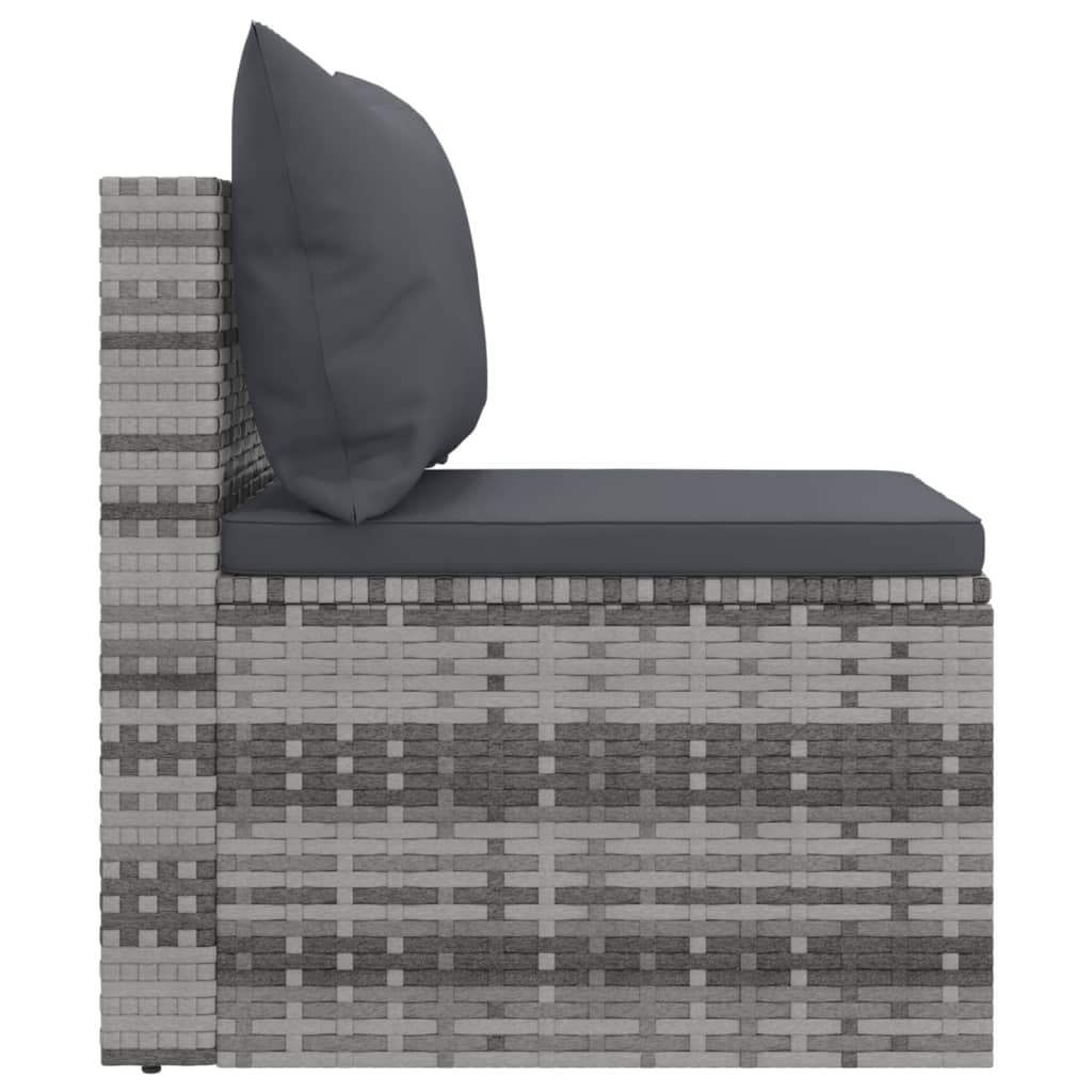vidaXL Srednje vrtne sofe s jastucima 2 kom sive od poliratana