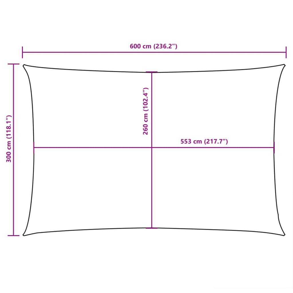 vidaXL Jedro protiv sunca od tkanine Oxford pravokutno 3 x 6 m crno