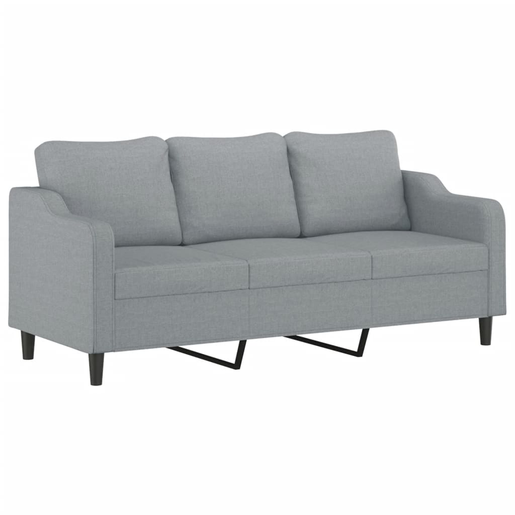 vidaXL 2-dijelni set sofa s jastucima svjetlosivi od tkanine