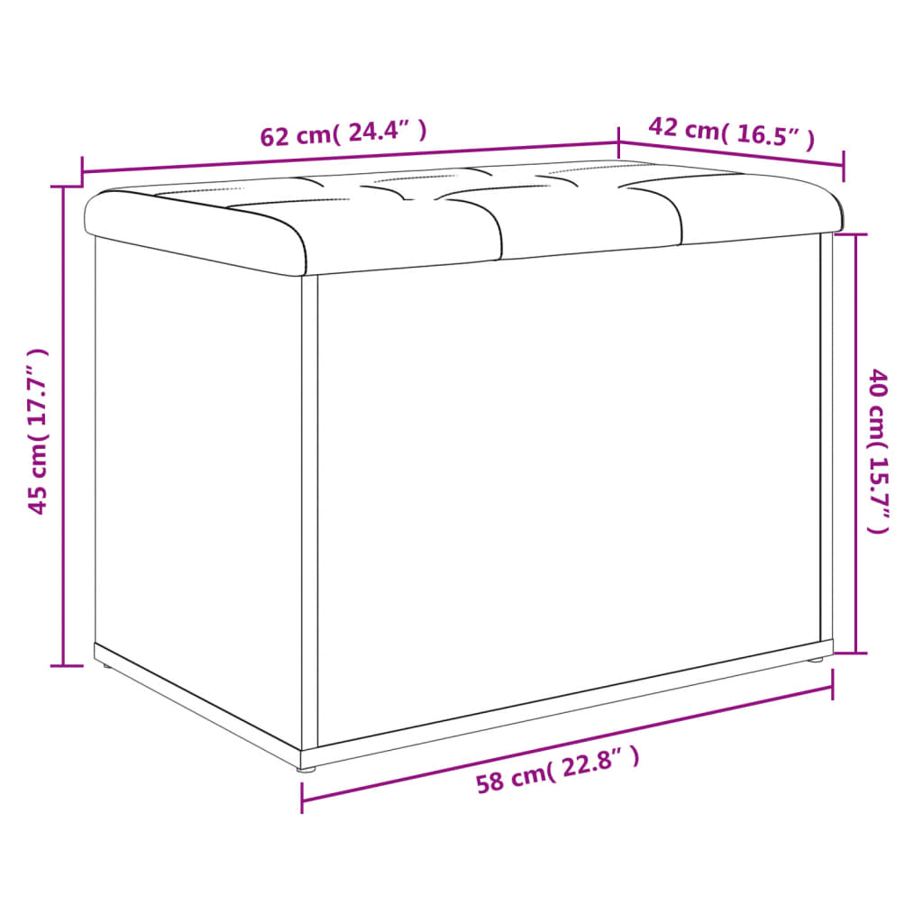 vidaXL Klupa za cipele siva boja hrasta 62x42x45 cm konstruirano drvo