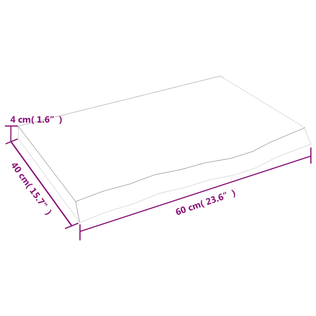 vidaXL Zidna polica svjetlosmeđa 60x40x(2-4) cm obrađena hrastovina